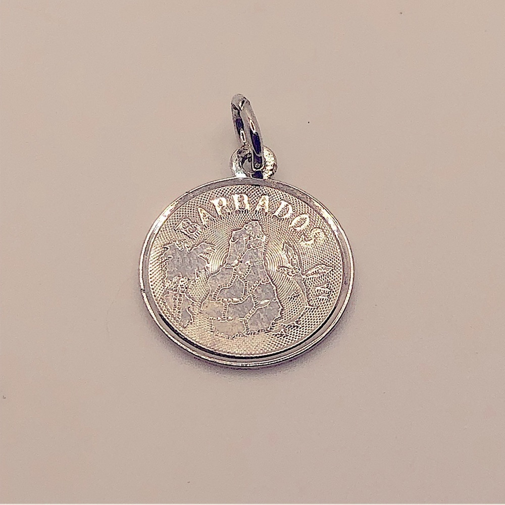 Vtg Sterling Barbados Charm Bracelet Charm / Mini Pendant